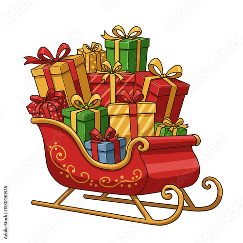 gift box on cart with christmas decoration concept for product display