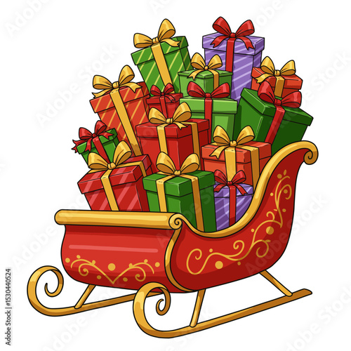 gift box on cart with christmas decoration concept for product display
