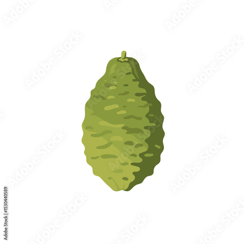 A vibrant green pickle standing upright against a plain white background