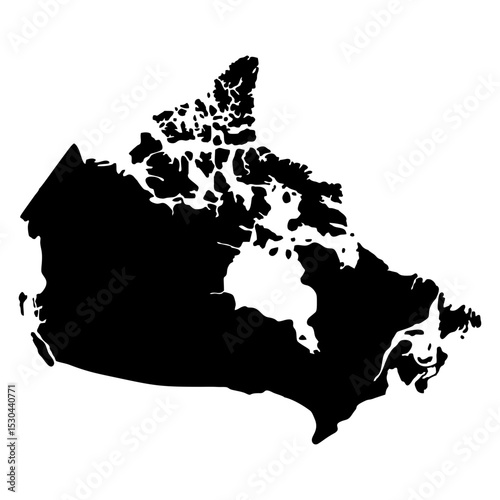 map of Canada black