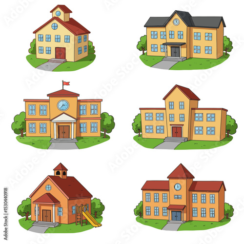 City life concept. Streets and landscape, comfort and coziness. Houses and private property next to car. Panorama and horizontal view. Background or cover for website. Cartoon flat vector illustration