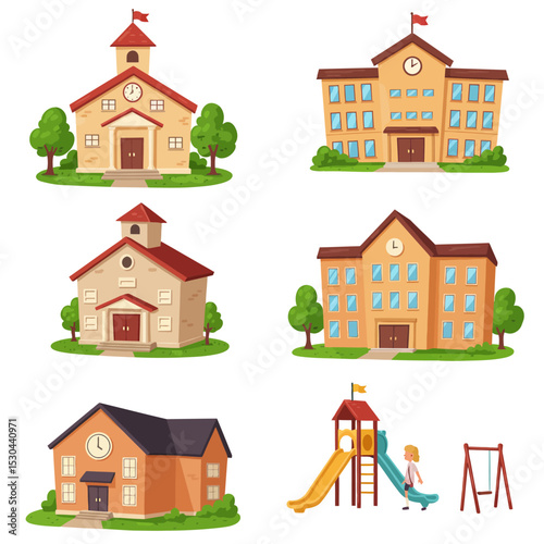 City life concept. Streets and landscape, comfort and coziness. Houses and private property next to car. Panorama and horizontal view. Background or cover for website. Cartoon flat vector illustration