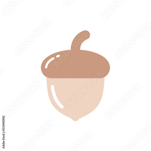 Cute acorn illustration with a smooth design on a light background, ideal for nature themes