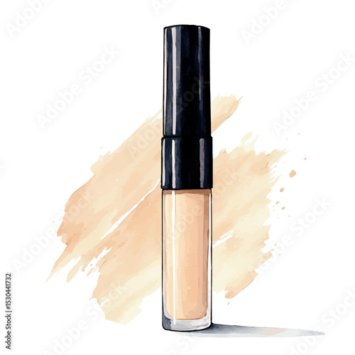 Concealer, watercolor illustration vector, isolated on a white background.
