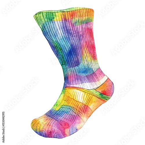 Compression Socks, watercolor illustration vector, isolated on a white background.