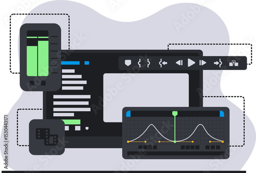 Video Editing Software Interface Illustration