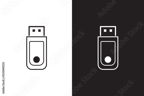 Usb stick icon simple vector symbol
