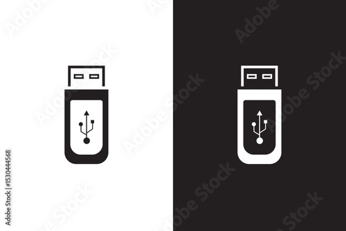 USB icon set, Usb flash drive symbol. Universal USB sign png and vector illustration on transparent background
