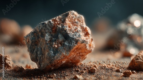 Realistic Photo of Nickel Ore with Pyrrhotite and Pentlandite photo