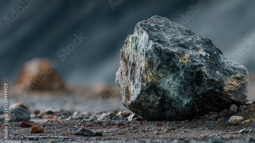 Realistic Photo of Nickel Ore with Pyrrhotite and Pentlandite photo