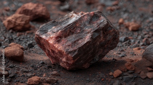 Realistic Photo of Nickel Ore with Pyrrhotite and Pentlandite photo