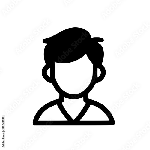 Minimal Black Line User Profile Icon for Identity and Accounts