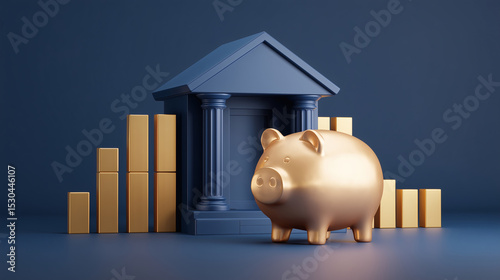 The concept of financial services, bank wealth management and savings