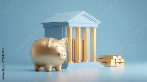 The concept of financial services, bank wealth management and savings