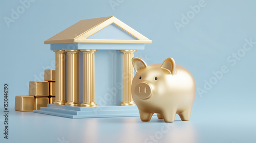 The concept of financial services, bank wealth management and savings
