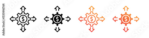 Expansion Multiple Style Icon Set Vector 