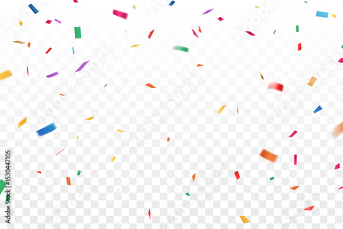 abstract colorful shiny confetti isolated on transparent background for celebration party banner poster flyer