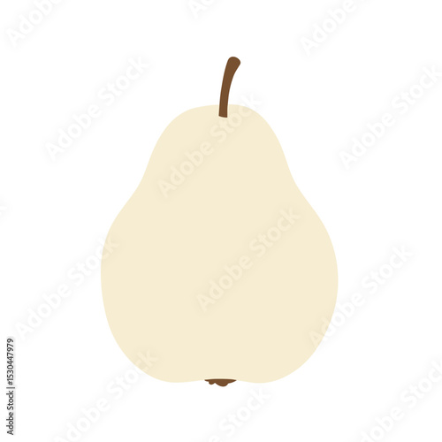 Minimalist illustration of a pear on a plain background, emphasizing simplicity and freshness