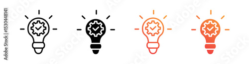 Solution Multiple Style Icon Set Vector 