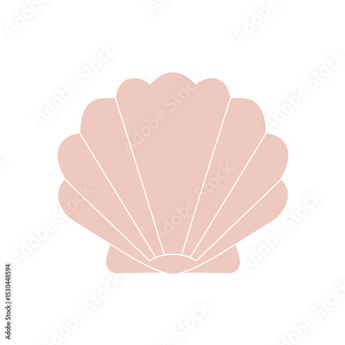 Elegant seashell resting on a sandy beach, with gentle waves lapping in the background