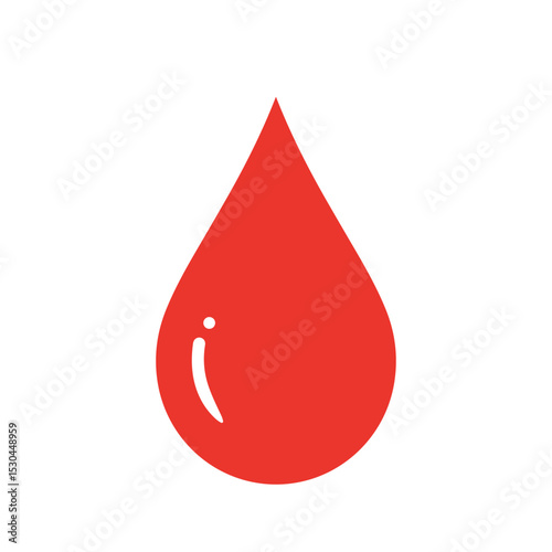 Vibrant red drop shape symbolizing creativity and inspiration against a white background