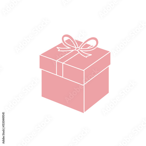 A beautifully wrapped pink gift box with a ribbon, set against a minimalistic white background