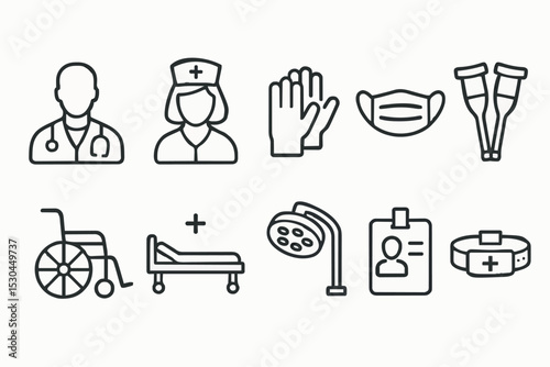 medical icons set