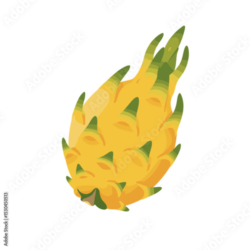 Vibrant pineapple illustration with detailed textures and green accents on a white background