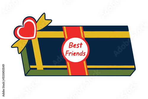 Gift wrapped chocolate bar with best friends tag design