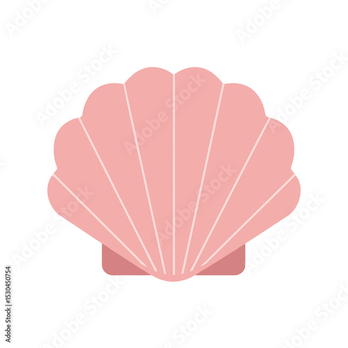 Close-up of a delicate pink seashell resting on a sandy beach with gentle waves