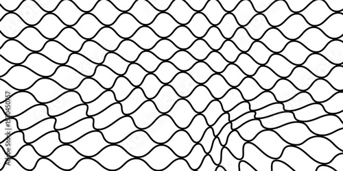 A dark green fishing net against a white background. eps 10