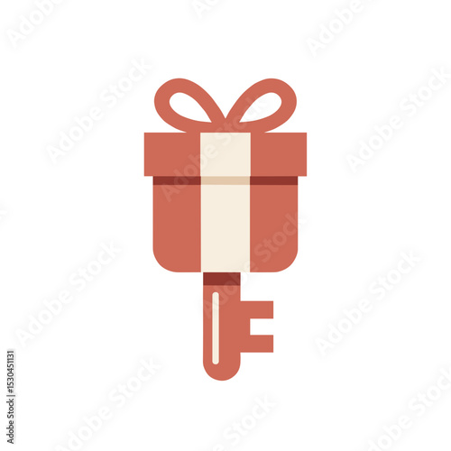 A beautifully wrapped gift box with a red ribbon, set against a neutral background