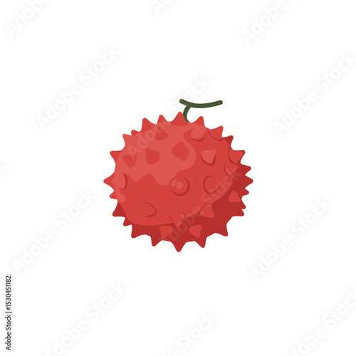 Vibrant red fruit with spiky texture on a white background, ideal for culinary use