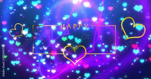 Happy Mother's Day, love theme cheerful royal 4K animation. Gold metallic typography sweet loving particles shimmering bg. Social media bg for posts stories motherhood celebration clip. Family event.
