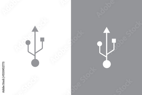 USB symbol line icon, usb port vector symbol with editable
