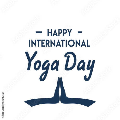 Happy international yoga day greeting card