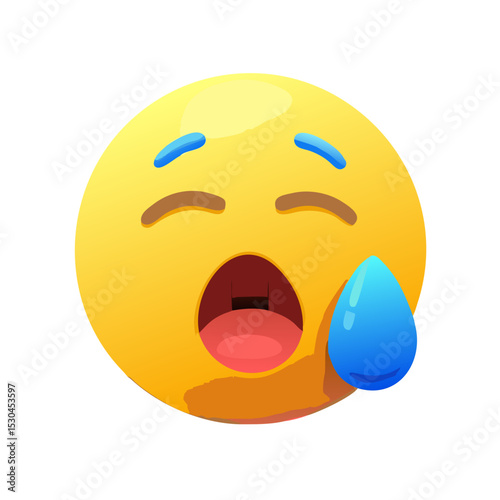 sad emoticon in a blue