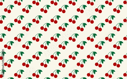 Sweet seamless cherry pattern! Perfect for textiles, digital papers, and delightful packaging designs.