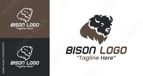 Modern Minimalist Bison Logo Design for Business and Brand Identity
