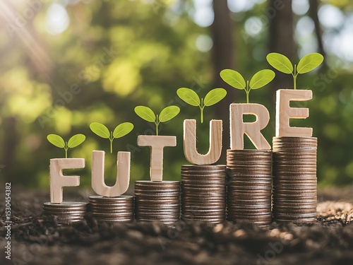Growing future investments sustainable finance concept