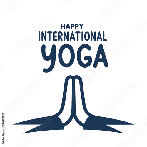 Happy international yoga day greeting card