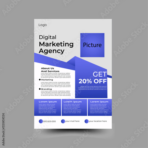 A4 Size Creative Simple Modem Corporate Business flyer design template
