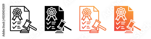 Regulatory Compliance Multiple Style Icon Set Vector 
