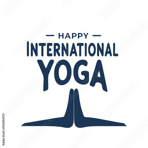 Happy international yoga day greeting card
