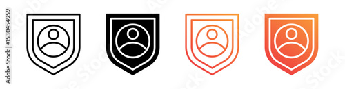 Privacy Multiple Style Icon Set Vector 