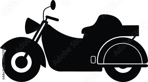 motorcycle silhouette isolated on white