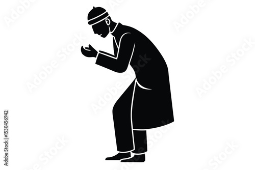 Muslim groom performing wudu ritual ablution