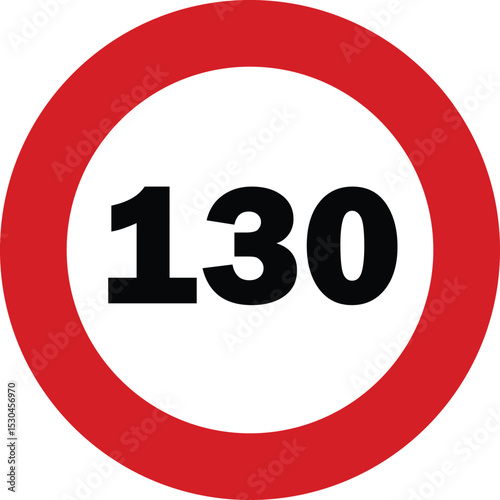 130 Speed Limit Traffic Sign