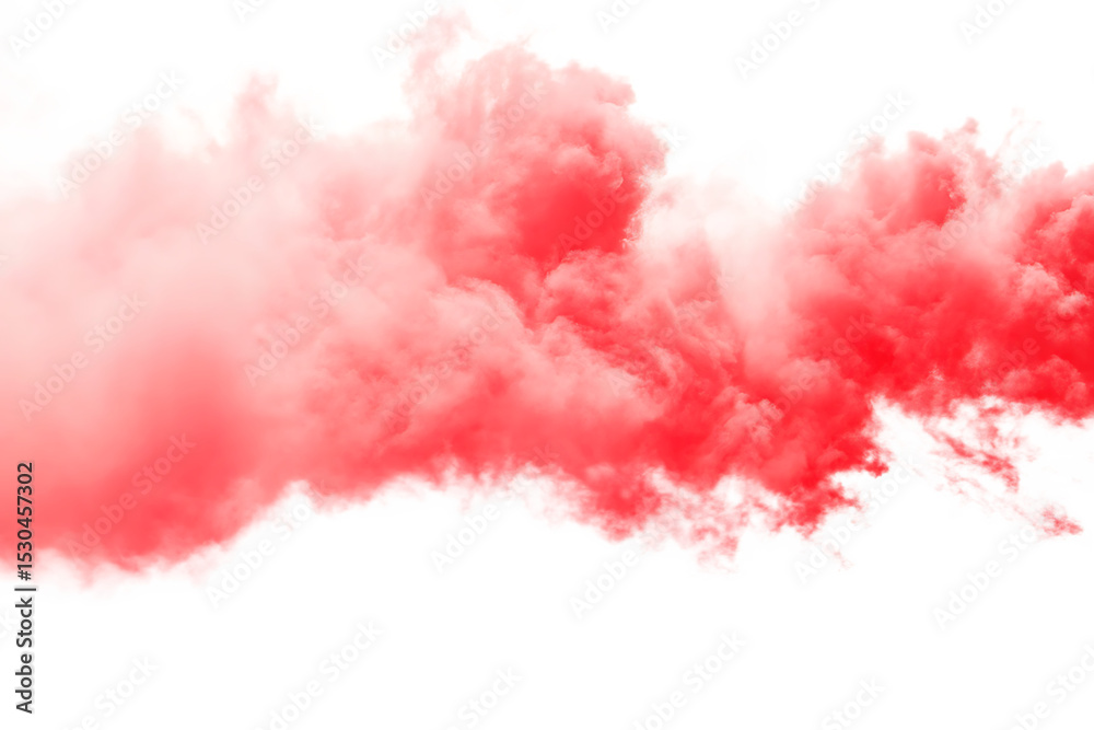 Fototapeta premium coral red smoke cloud isolated on white background PNG,ai generated