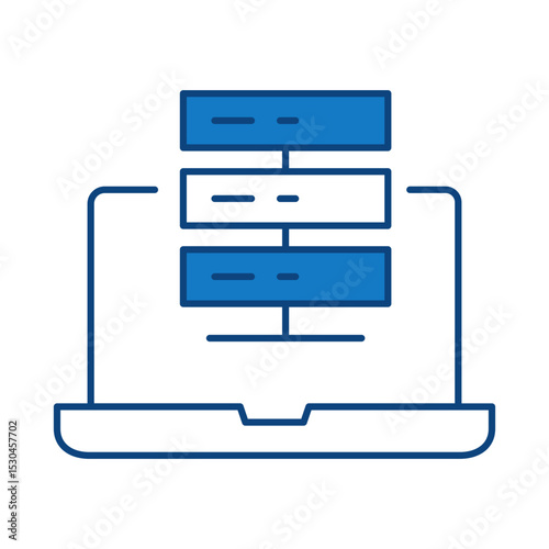 Laptop Blue Line Editable Stroke Icon. PC, Computer Functions, Settings, Technology, Security, Shopping, Wallet, Marketing, Promotion, Communication Collection Vector Illustration.